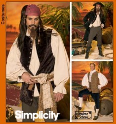 4923 SIMPLICITY 18TH CENTURY PIRATE COAT, VEST, SHIRT, PANTS PATTERN XS-XL uncut 2 sizes choice